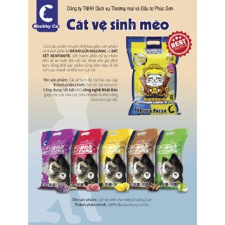 1 Tải 27kg gồm 6 túi 9L Cát vệ sinh cho mèo chính hãng Chubby Cat công nghệ Nhật Bản dòng Bentonite