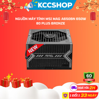 Nguồn máy tính msi mag a650bn 650w 80 plus bronze- chính hãng bảo hành 5 năm