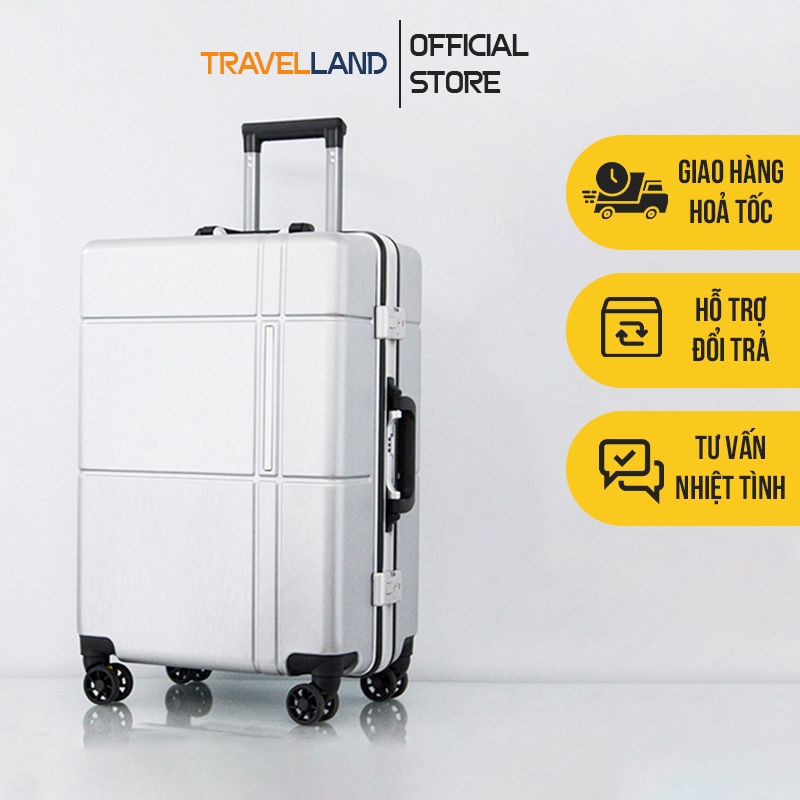 Vali Kéo Khung Nhôm Cao Cấp Size 26 inch Hoạ Tiết Hình Học Thương Gia Cao Cấp