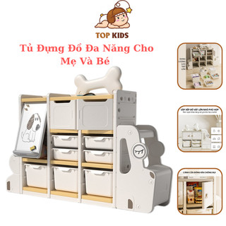 Tủ Đựng Đồ Chơi TOPKIDS Hình Thú Nhiều Tầng Nhiều Ngăn Chất Liệu Nhựa HDPE An Toàn Cho Bé.