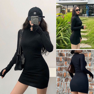 Váy body thiết kế cao cấp tay xỏ ngón chất mềm mịn