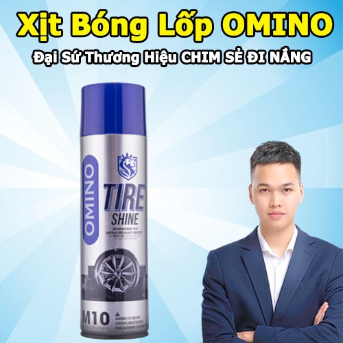 Xịt Dưỡng Bóng Vỏ Lốp Ô Tô OMINO 500ml, Phục Hồi Lốp Xe, Nhựa Đen - Chính Hãng Omino
