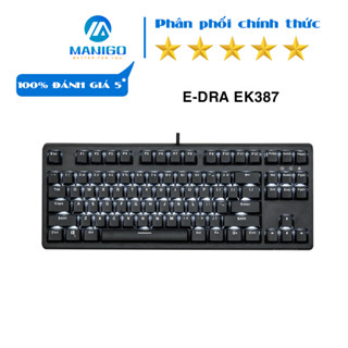 Bàn phím máy tính EDRA EK387 Gateron Switch Cơ Đèn Led Có Dây Chống Nước chơi Game Văn Phòng 87 phím tặng keycap cờ đỏ 