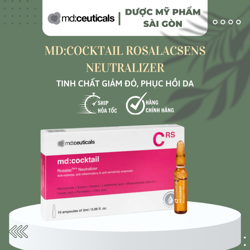 Md:ceuticals md:cocktail Rosalacsens Neutralizer – Tinh chất giảm đỏ, phục hồi da