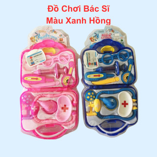 Vỉ bác sĩ đồ chơi xanh hồng cho bé tập làm bác sĩ chăm sóc bạn bè người thân