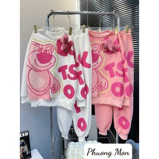 Set nỉ in gấu dâu toàn thân kèm gấu to x Phuong Mon