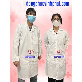 Áo Blouse Nam Dài Tay Cao Cấp, áo blue phòng thí nghiệm Bác Sĩ, Dược Sĩ, Thẩm Mỹ Viện Thực Tập Sinh -Vĩnh Phát