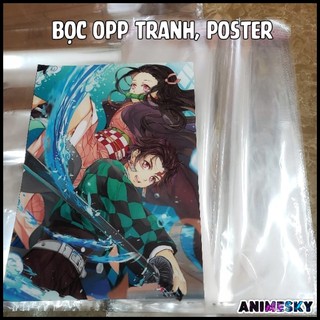 Combo 20 túi bọc poster OPP dán miệng khổ 40x60 a3, a4, a5