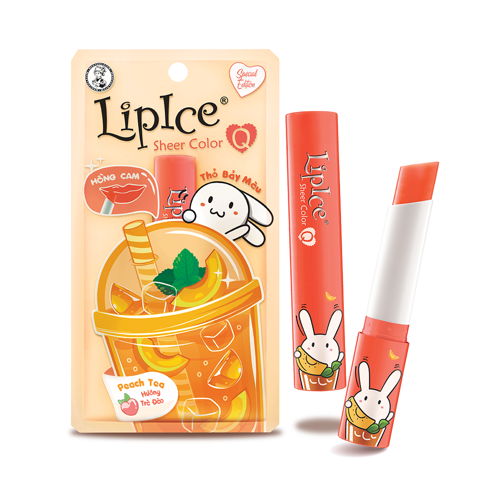 Son dưỡng có màu LipIce Sheer Color Q 2.4g phiên bản Thỏ 7 Màu - Trà Đào