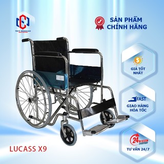 Chính hãng Lucass - Xe lăn cho người già - xe lăn Lucass X9, xe lăn tiêu chuẩn Lucass X9