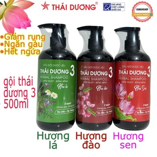 DẦU GỘI DƯỢC LIỆU THÁI DƯƠNG 3 CHAI 480ML, NGĂN NGỪA RỤNG TÓC, GÀU NGỨA, SAO THÁI DƯƠNG