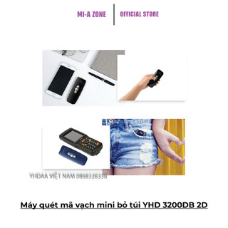 Máy quét mã vạch mini bỏ túi YHD 3200DB 2D - Máy đọc mã QRcode hỗ trợ kết nối Bluetooth dùng trên Điện thoại, Laptop, PC