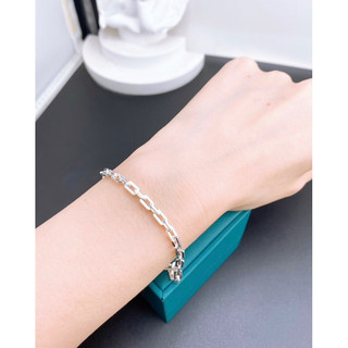 Lắc tay móc xích vuông unisex chuẩn bạc ta nguyên chất - Bạc ta nguyên chất