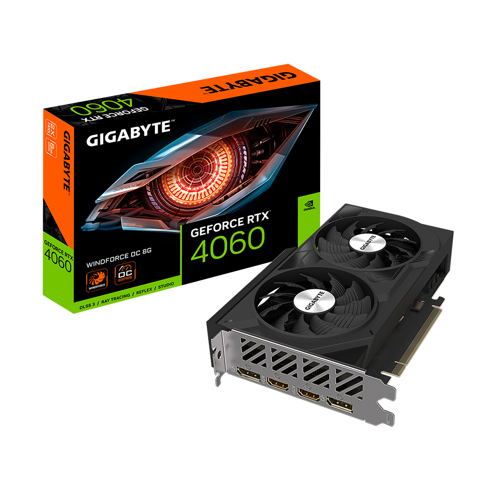 Card màn hình VGA GIGABYTE GeForce RTX 4060 WindForce OC 8G