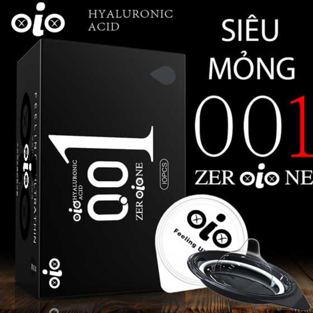 Bao cao su 001 oio, siêu mỏng 0.01mm nhiều gel chống xuất tinh sớm kéo dài