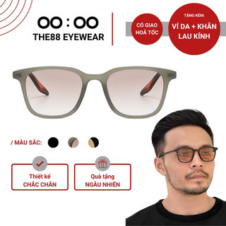 Kính mát thời trang nam nữ THE88 gọng nhựa dáng hình chữ nhật thiết kế bo tròn xu hướng tối giản chống tia UV400 KM36