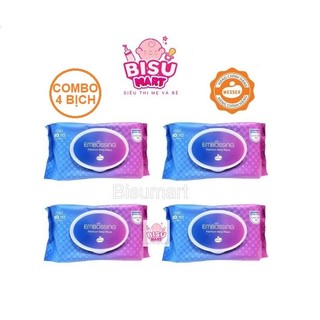 Combo 4 gói Khăn ướt Wesser cao cấp không mùi 80 tờ