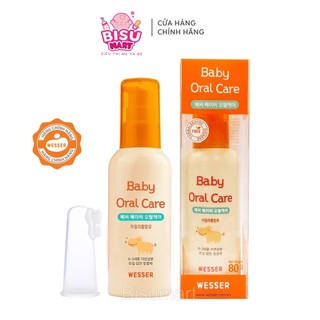 Nước Rơ lưỡi cho bé 0 - 3 tuổi Wesser 80g Tặng kèm bàn chải silicone - nhập khẩu Hàn Quốc