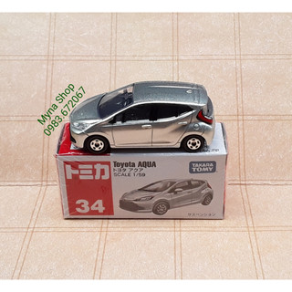 Đồ chơi mô hình tĩnh xe tomica, No.34 Toyota Aqua