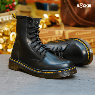  Giày Boot Da Nam - Da bò thật - Dr Martens 1460 da thật - Da nappa cao cấp - Đen - DRAD06 - R8ckie Official 