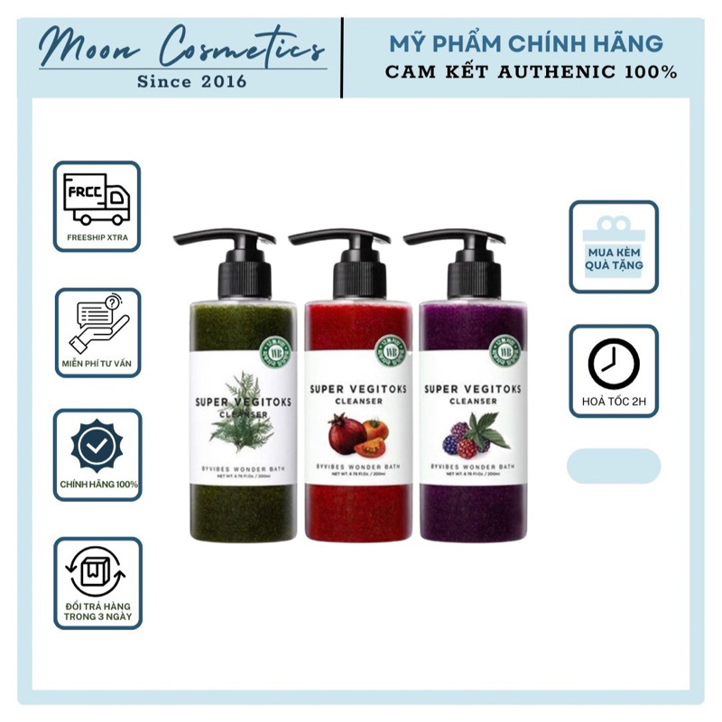Sữa Rửa Mặt Rau Củ Thải Độc Super Vegitoks Cleanser Wonder Bath 300ml