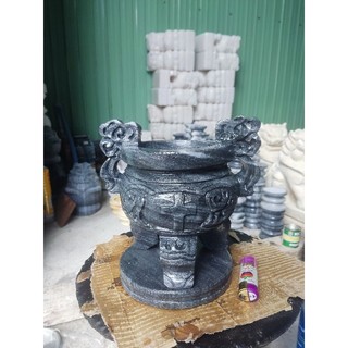 Lư hương công giáo đá đen cao 20cm