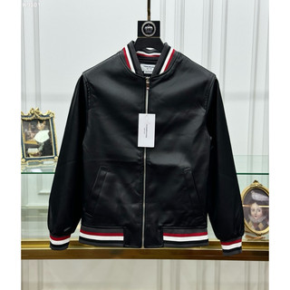 💯Hàng mới về🔥Áo khoác da Thome kiểu dáng bomber logo thêu
