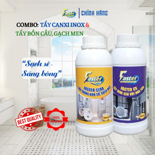 Tẩy cặn canxi vòi nước inox và tẩy ố vàng bồn cầu, gạch men nhà tắm, Faster 500ml