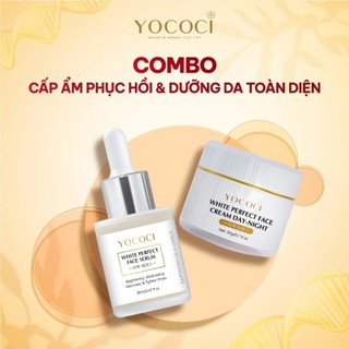 Combo Dưỡng Trắng Nhân Đôi Hiệu Quả Yococi gồm 1 kem FACE dưỡng trắng da mặt 20g + 1 SERUM dưỡng trắng da mặt 20ml