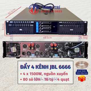 Đẩy 4 kênh jbl 6666 80 sò lớn 4x1500w - 16 tụ, nguồn xuyến đồng, cục đẩy công suất 4 kênh cao cấp sự kiện-minh trí audio