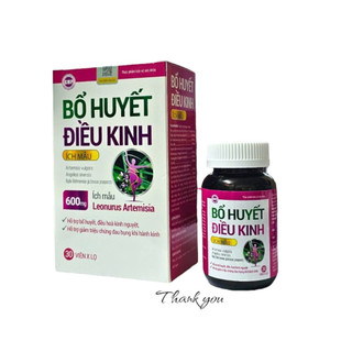 Viên Uống Bổ huyết điều kinh Điều Hòa Kinh Nguyệt, Giảm Đau Bụng Kinh, Bổ Huyết, Chiết Xuất Cao Ích Mẫu Thiên Nhiên