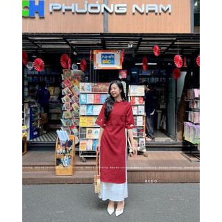 Set áo dài nhung chân váy tơ