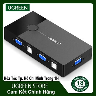 KVM SWitch VGA 2 CPU dùng 1 Màn hình 1 Chuột 1 Bàn Phím, Bộ chuyển đổi Chính hãng Ugreen