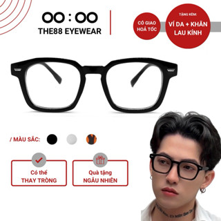 Kính gọng vuông nam nữ unisex THE88 | Gọng kính giả cận không độ thời trang Hàn Quốc basic lọc ánh sáng xanh KC19