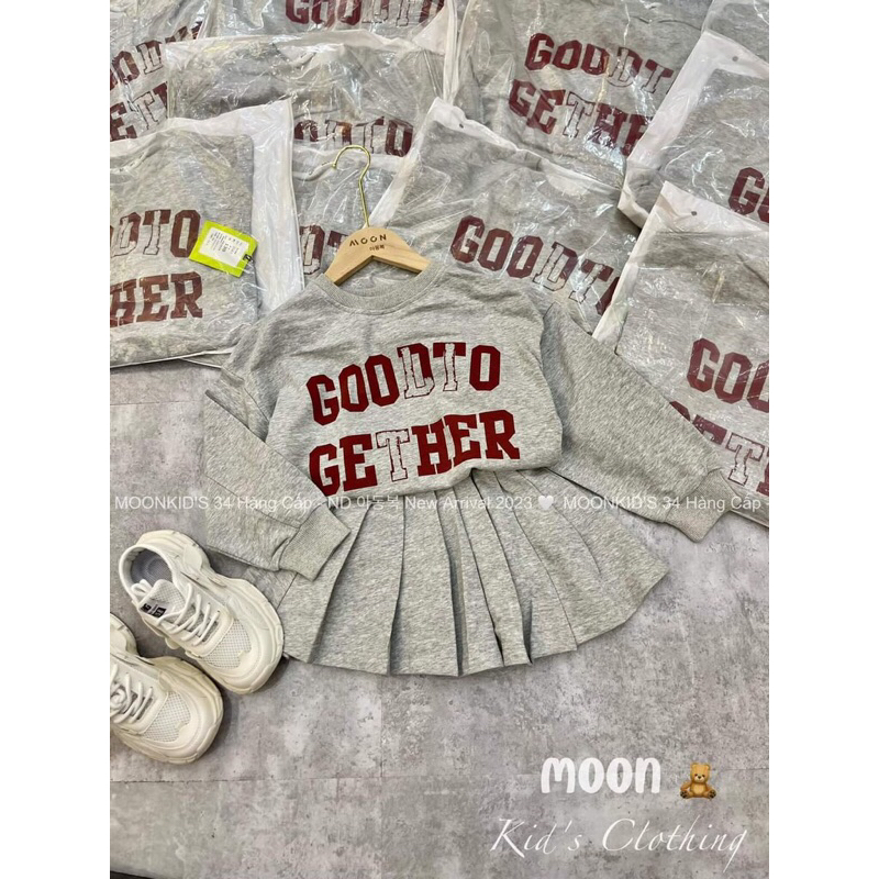 SET VÁY NỈ XÁM CHO BÉ