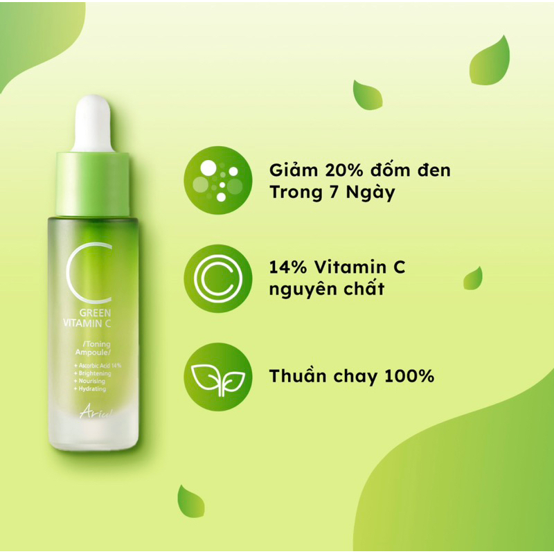 Tinh Chất Dưỡng Sáng Da Ariul Green Vitamin C Toning Ampoule 15ml