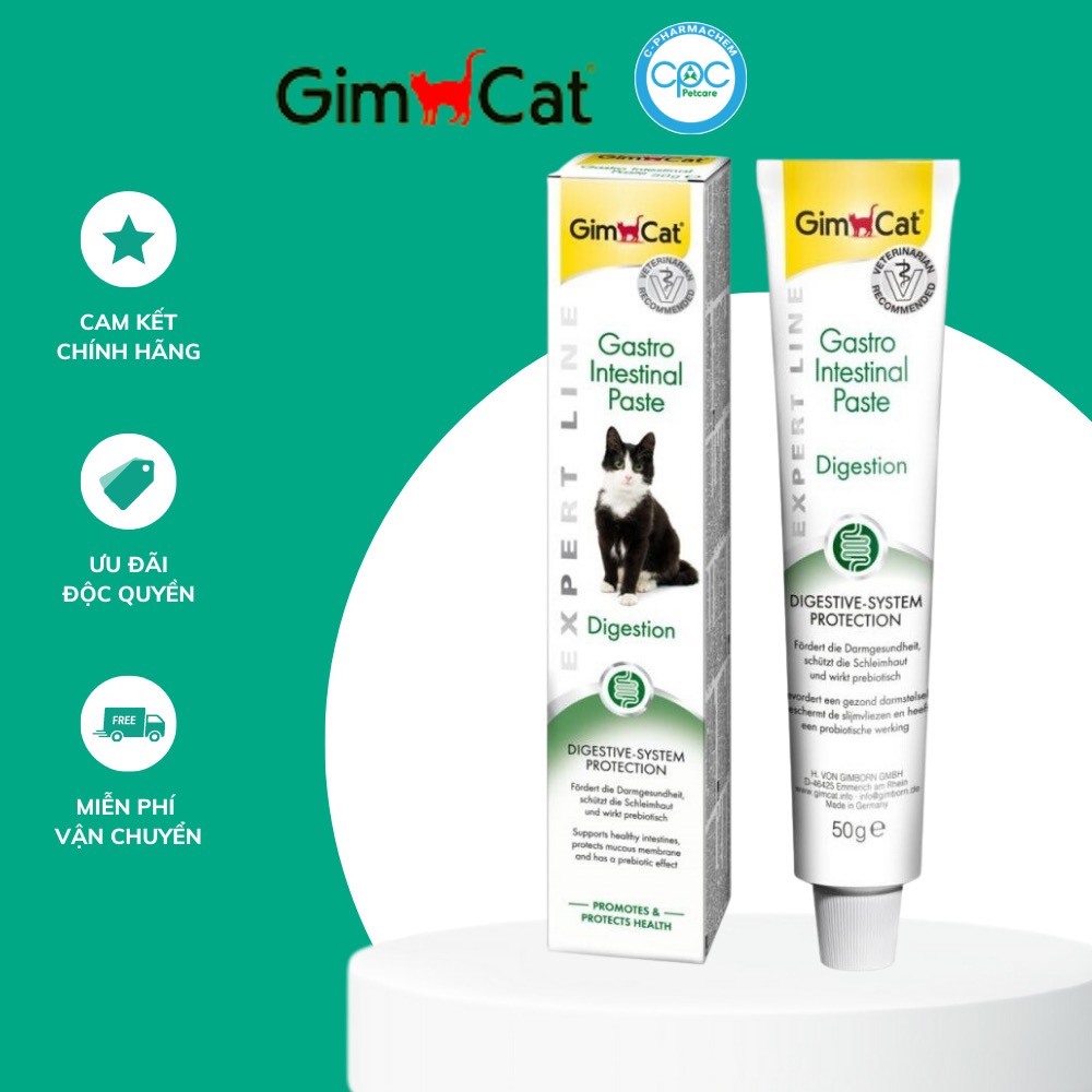 Gel Dinh Dưỡng Hỗ Trợ Hệ Tiêu Hoá Cho Mèo GimCat Gastro Intestinal Paste 50g
