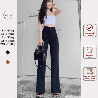 ( Anh shop chụp ) Quần tây công sở ống Loe Cạp Cao Suông Dài 100cm Spring Q501/P0K31