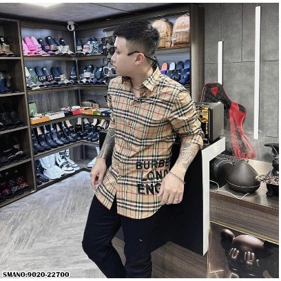 Áo Sơ mi unisex nam nữ BBR kẻ caro nâu mặc đôi cực chất, chất liệu vải thoáng mát siêu hot 2023*