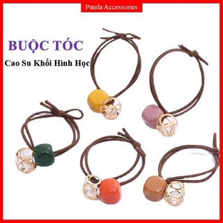 Dây cột tóc, buộc tóc cao su hình học đính đá BT010