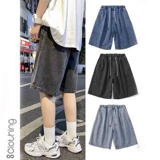 Quần short bò unisex, sooc nam nữ, quần đùi jean ống rộng style Hàn Quốc