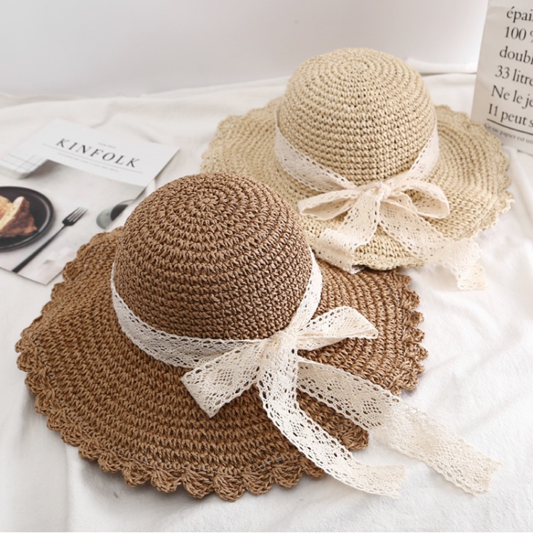 Nón cói mềm nơ ren mẹ và bé | BigBuy360 - bigbuy360.vn