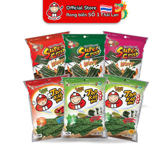 [COMBO 6 GÓI] Rong biển TaoKaeNoi Crispy Seaweed 15g (2 Truyền Thống, 1 Cay,) Mix Super Crisp 12g (1 TT, 1Mực, 1Kim Chi)