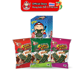 [COMBO TIẾT KIỆM] Rong biển TaoKaeNoi BIG SHEET (12 gói) Vị Hải sản và Super Crisp 12g (TT, Mực, Kim Chi) (4 món)