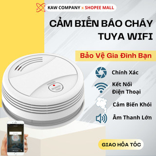 Cảm Biến Báo Cháy Tuya Wifi KAW Báo Động Thông Minh, Cảm Biến Báo Cháy An Ninh Gia Đình - Kết Nối Điện Thoại