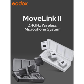 Micro thu âm không dây Godox MoveLink II kèm mic lavalier cho điện thoại, máy ảnh DSLR, máy quay,