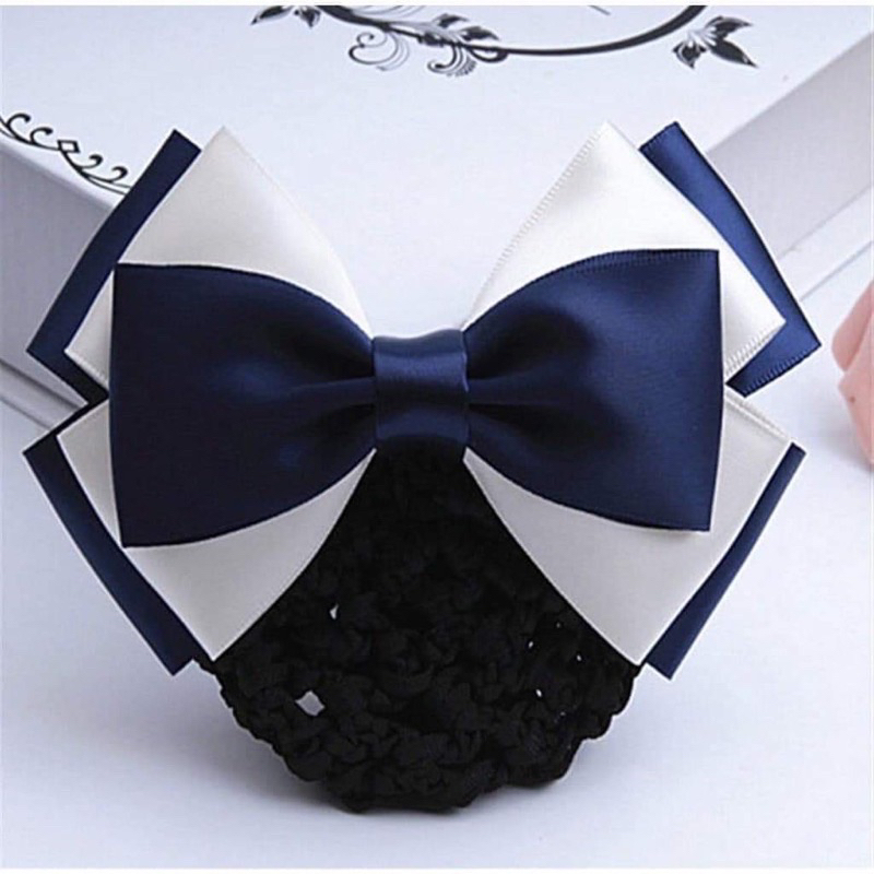 Kẹp búi lưới handmade màu xanh mực xinh xắn K29-M8