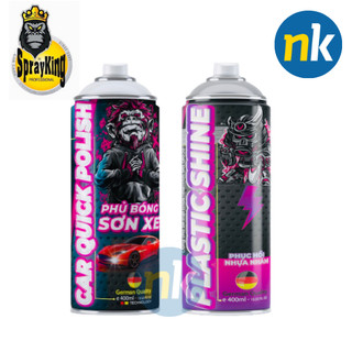  Combo Chai xịt Phủ Bóng Sơn Nano Sprayking 400ML và Xịt Dưỡng Nhựa Nhám Sprayking Plastic Shine 400ml- phukien6868 