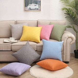 Gối vuông tựa sofa 45cmx45cm vải thô gai, gối tựa lưng trang trí phòng trà, cafe (gối gồm vỏ gối+ruột gối)