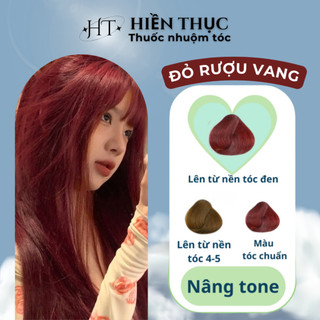  Thuốc nhuộm tóc màu Đỏ Rượu Vang tặng kèm dụng cụ nhuộm | Thuốc nhuộm tóc Hiền Thục 
